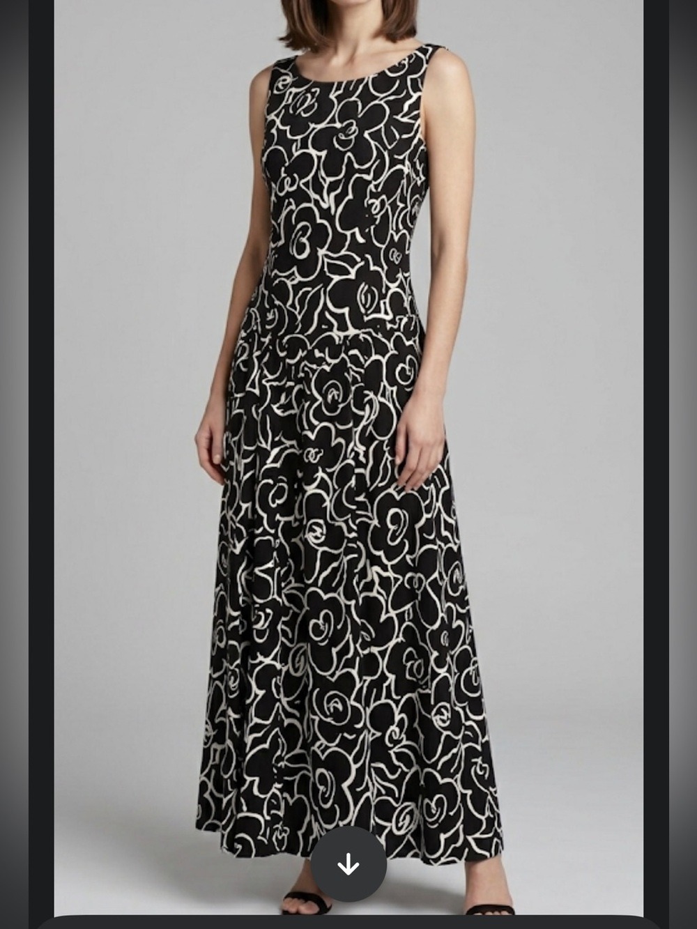 Accentuette Black & White Floral Vintage Sundress Midi/Maxi Dress – Sz 10